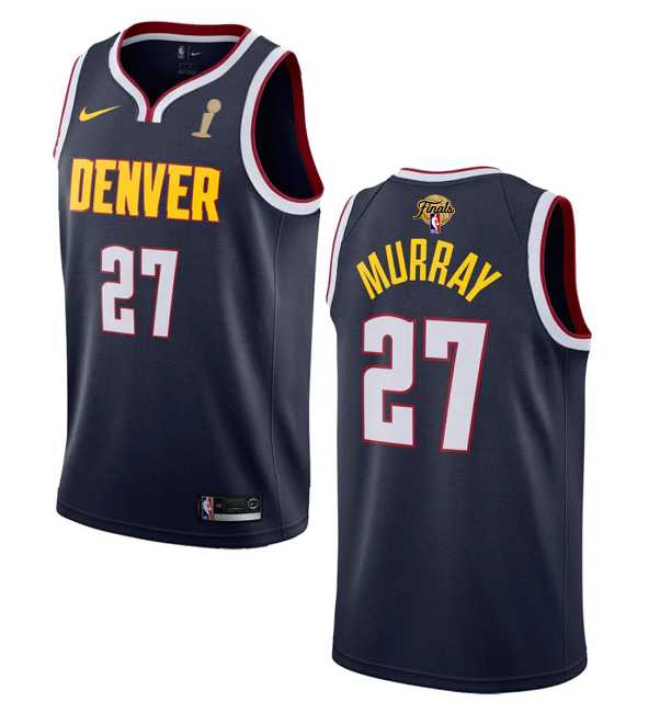 Men%27s Denver Nuggets #27 Jamal Murray Navy 2023 Finals Champions Icon Edition Stitched Basketball Jersey->denver nuggets->NBA Jersey